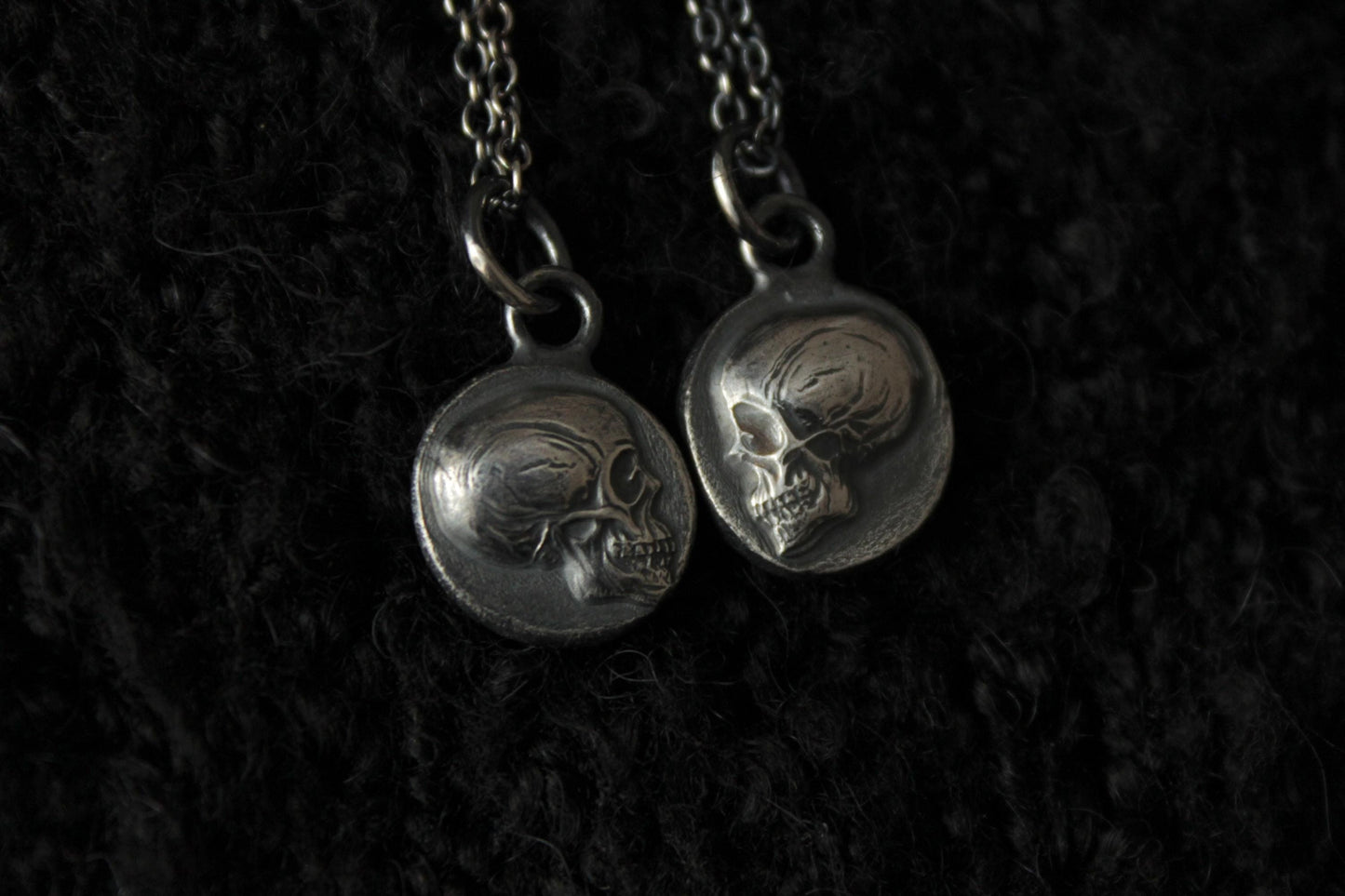 Sterling Silver ‘Til Death’ Memento Mori Skull Pendant Bundle • Relationship & Friendship Pendants