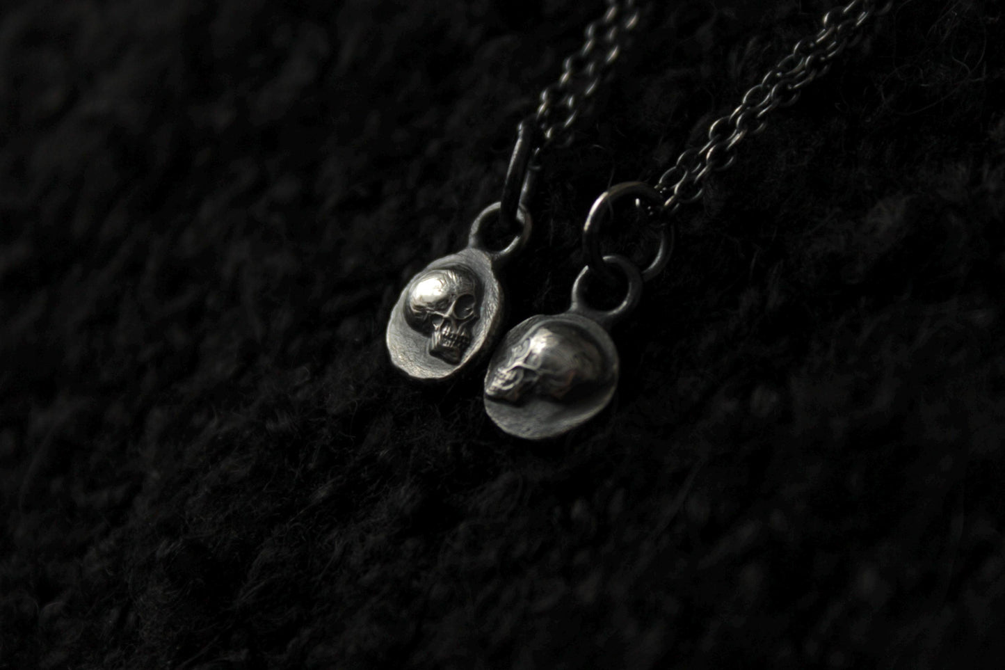 Tiny Sterling Silver ‘Til Death’ Memento Mori Skull Pendant Bundle • Relationship & Friendship Pendants