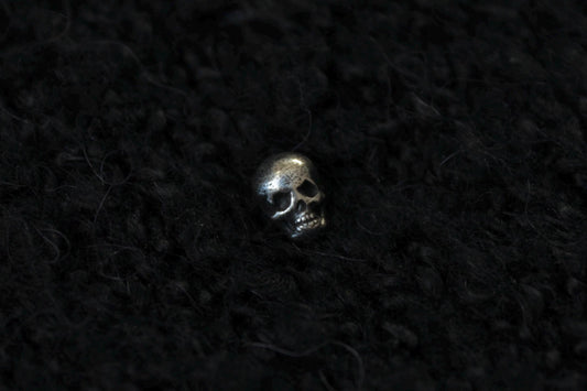 Silver Cemetery Skull Stud Earring