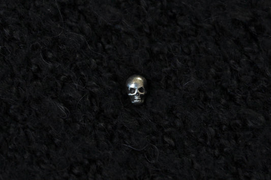 Silver Cemetery Skull Stud Earring