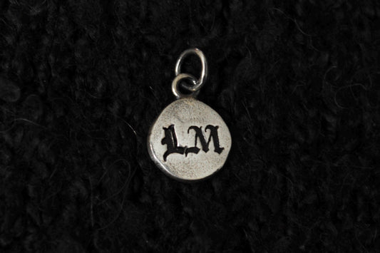 Sterling Silver Custom Initials Pendant • Gothic Font • Typewriter Font •
