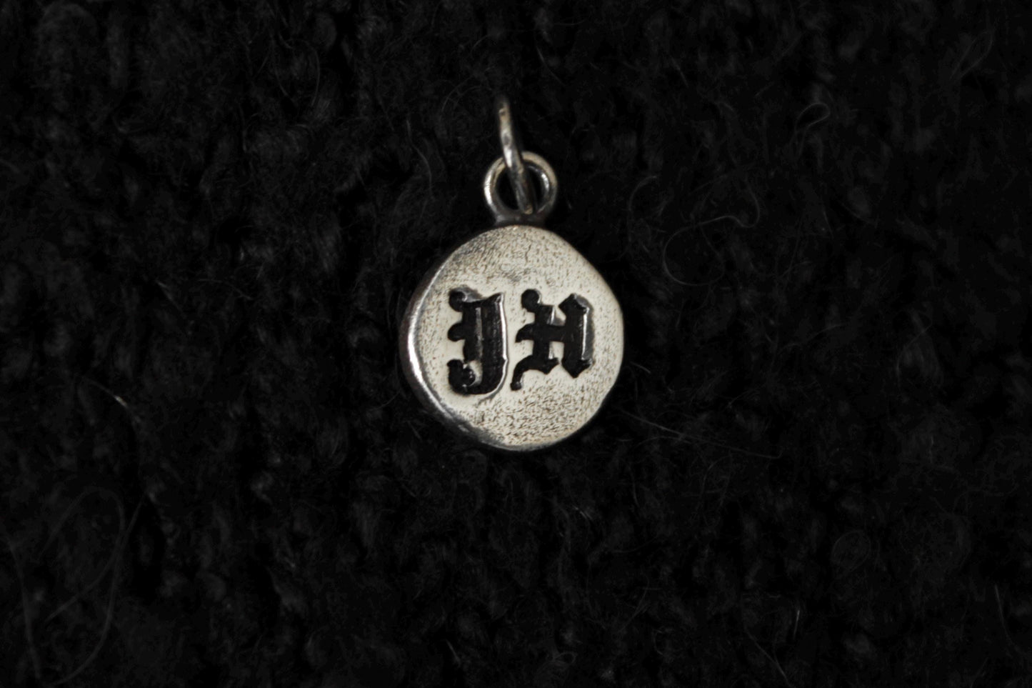 Sterling Silver Custom Initials Pendant • Gothic Font • Typewriter Font •
