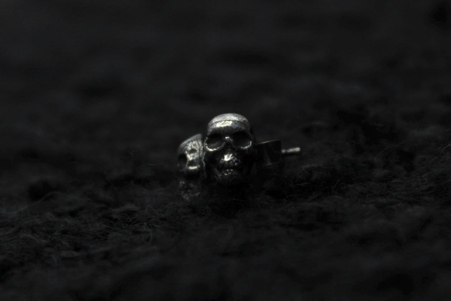 Silver Skull Stud Earrings