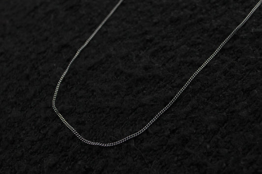 Oxidised Sterling Silver Curb Necklace Chain