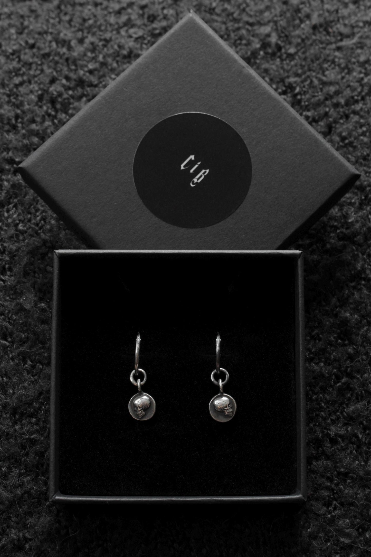 Sterling Silver Memento Mori Skull Earrings