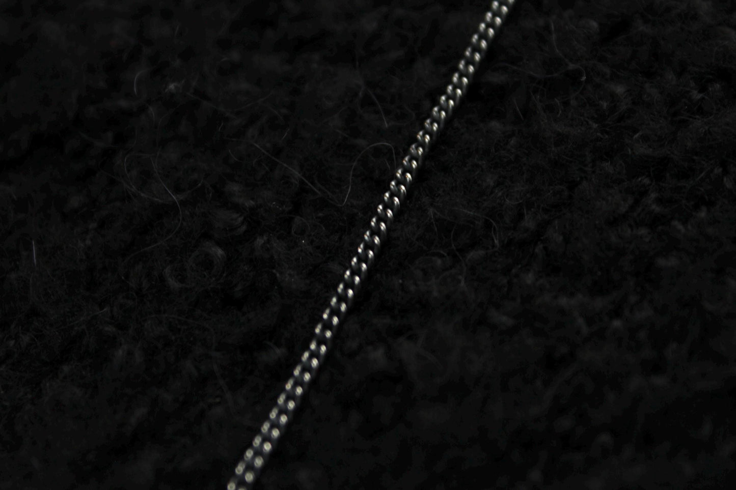 Oxidised Sterling Silver Curb Necklace Chain