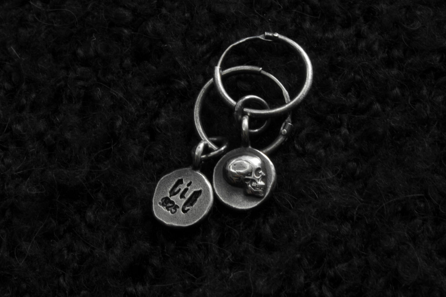 Sterling Silver Memento Mori Skull Earrings